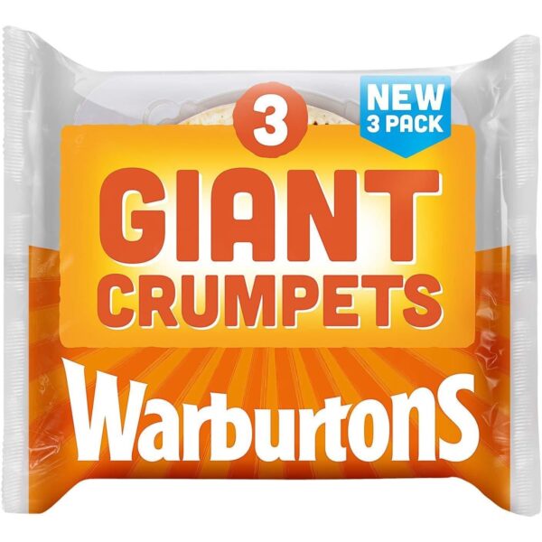 Warburtons Giant Crumpets, Pack of 3
