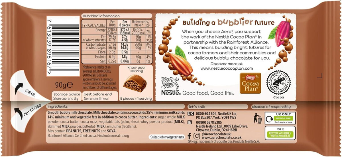 Aero Giant Milk Chocolate Bar, 90G