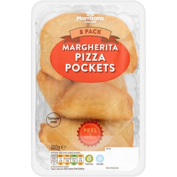 Morrisons 8 Margherita Pizza Pockets 200G