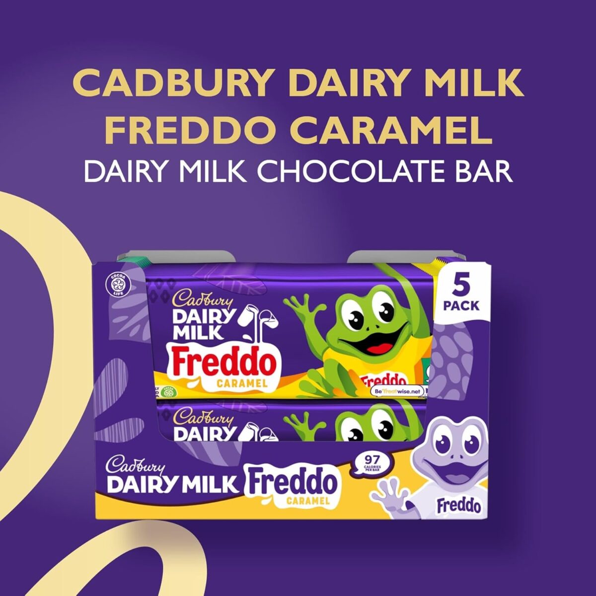 Cadbury Dairy Milk Freddo Caramel Chocolate Bar, 5 X 97.5G