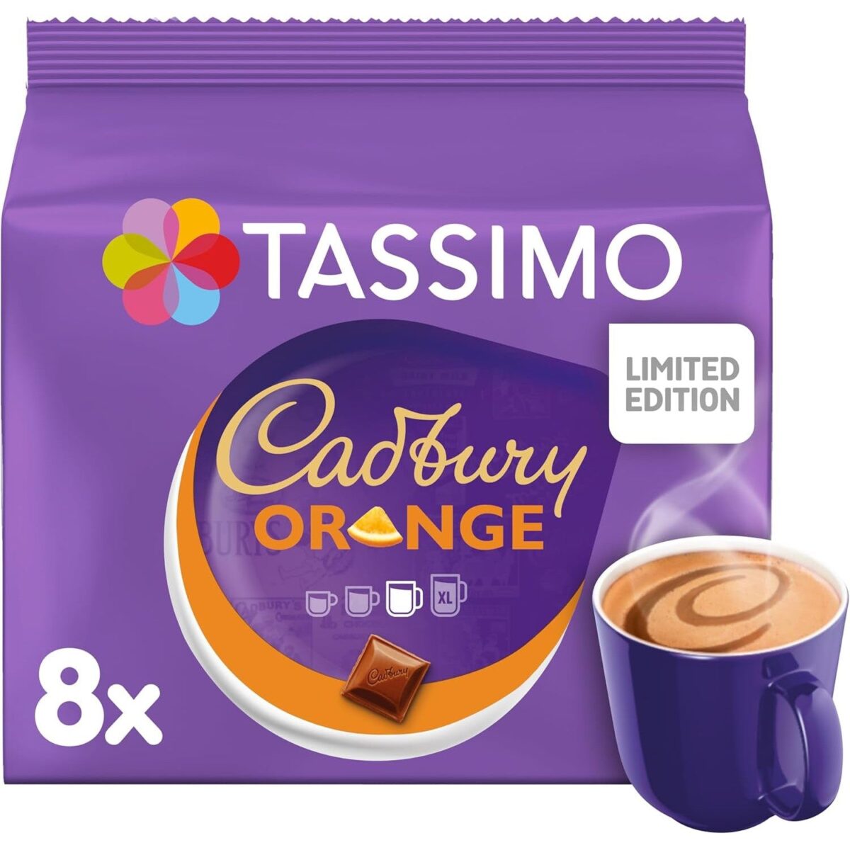 Tassimo Cadbury Orange Hot Chocolate Pods X8