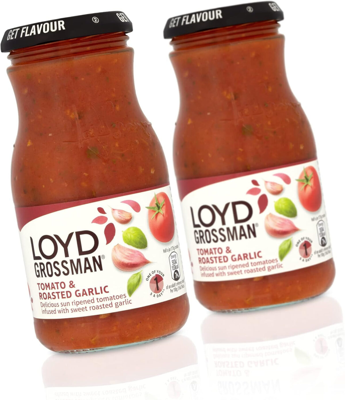 Loyd Grossman Tomato and Roasted Garlic Cooking Sauce, 350 G Jar (Pack of 1)