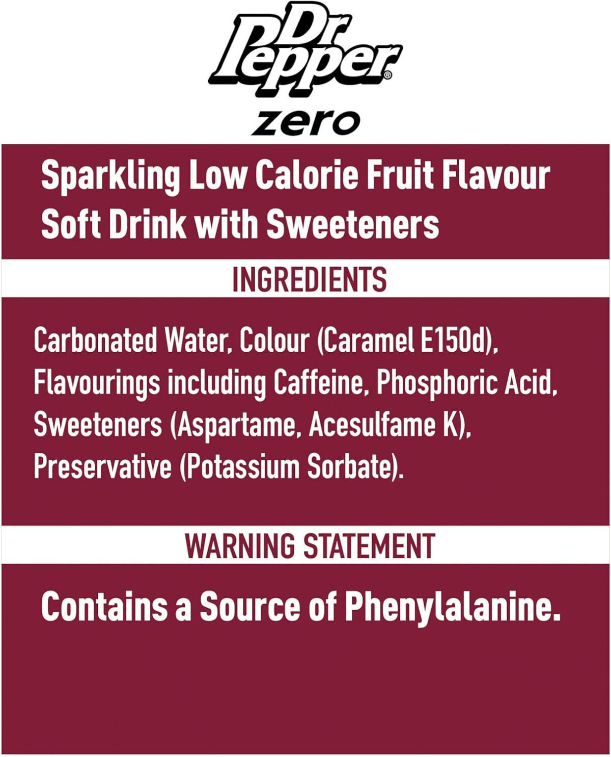 Dr Pepper Zero 2 Litre