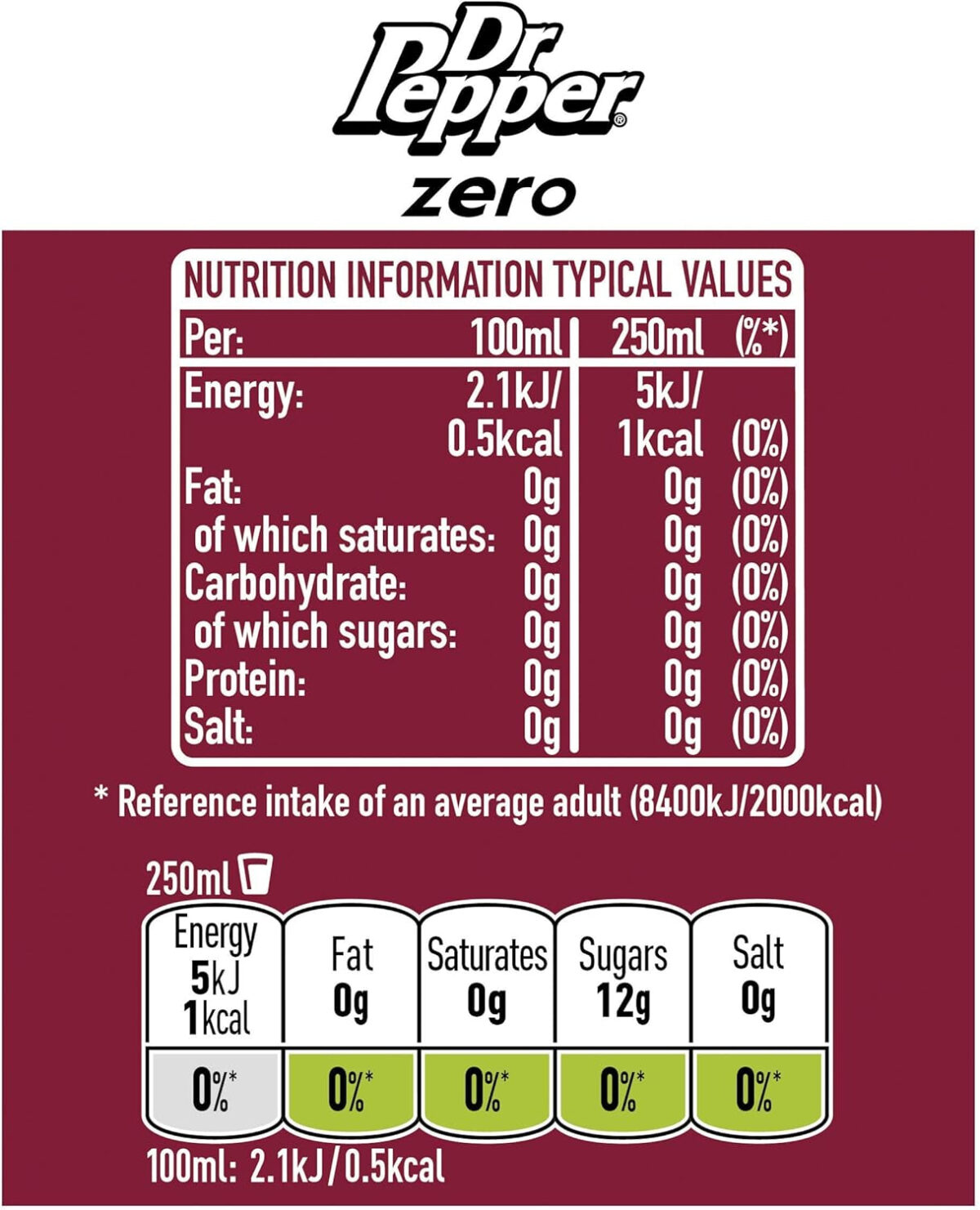 Dr Pepper Zero 2 Litre