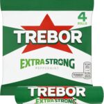 Trebor Extra Strong Peppermint Mints 4 Rolls, 165.2 G