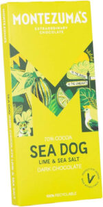 Montezuma'S Sea Dog, 70% Cocoa, Dark Chocolate with Sea Salt & Lime, Gluten Free & Naturally Vegan, 90G Bar