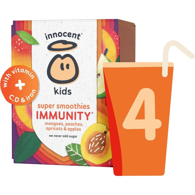 Innocent Kids Super Smoothies Mangoes, Peaches & Apricots 4X150Ml