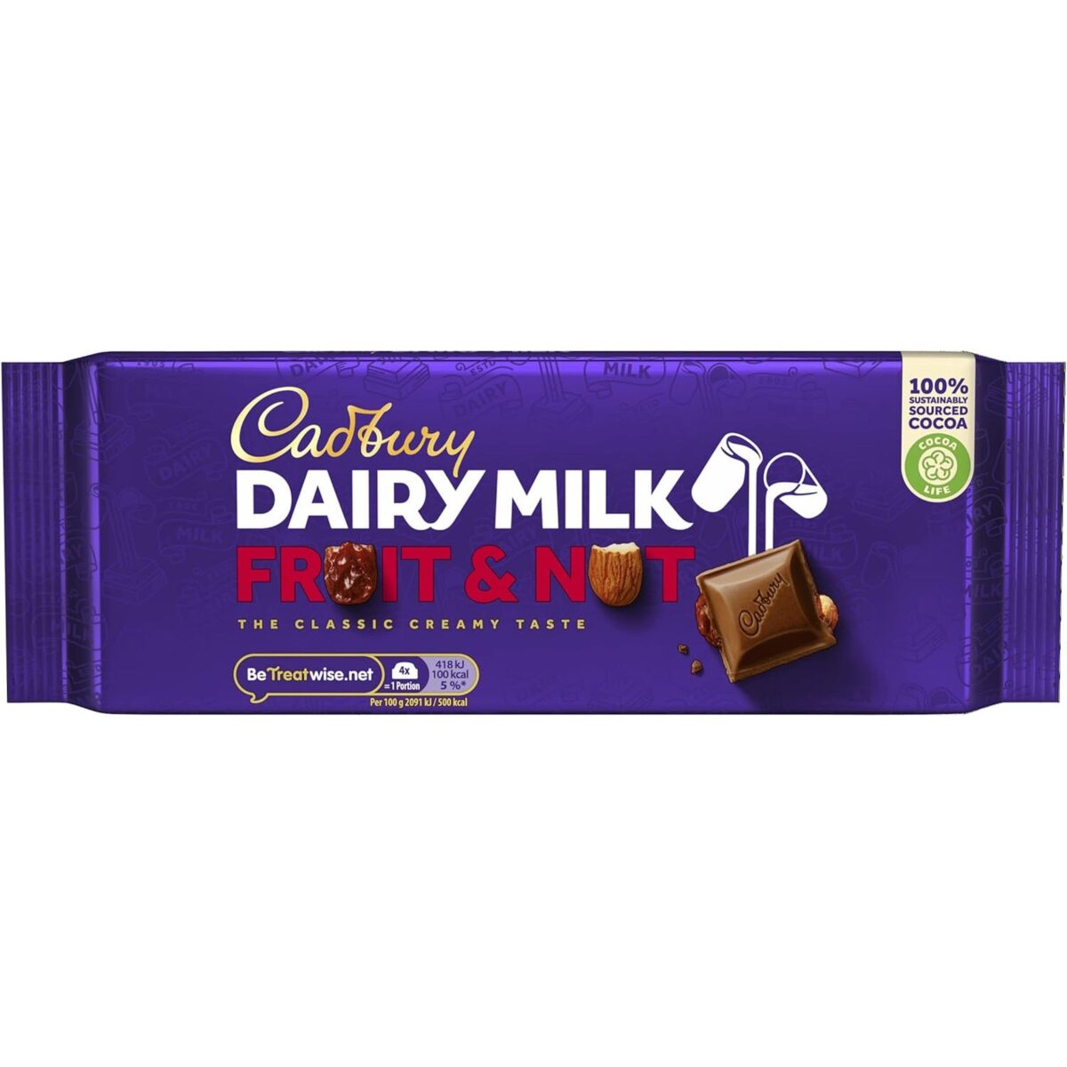 Cadbury Dairy Milk Fruit and Nut Bar, 180 G