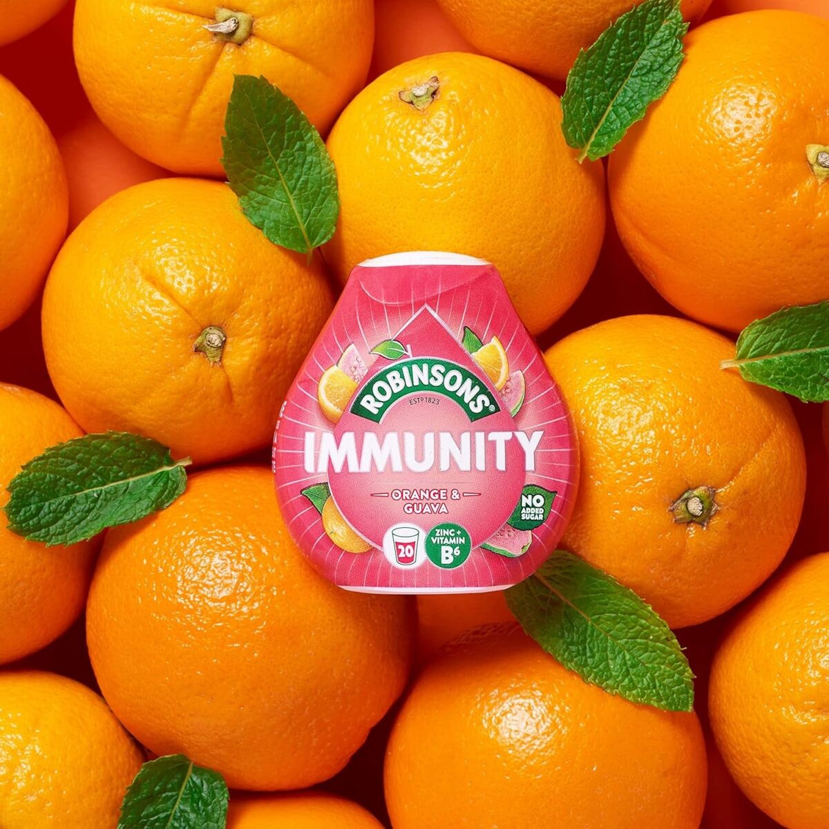 Robinsons Immunity Benefit Drops Orange & Guava, with Vitamin B6 and Zinc - 66Ml
