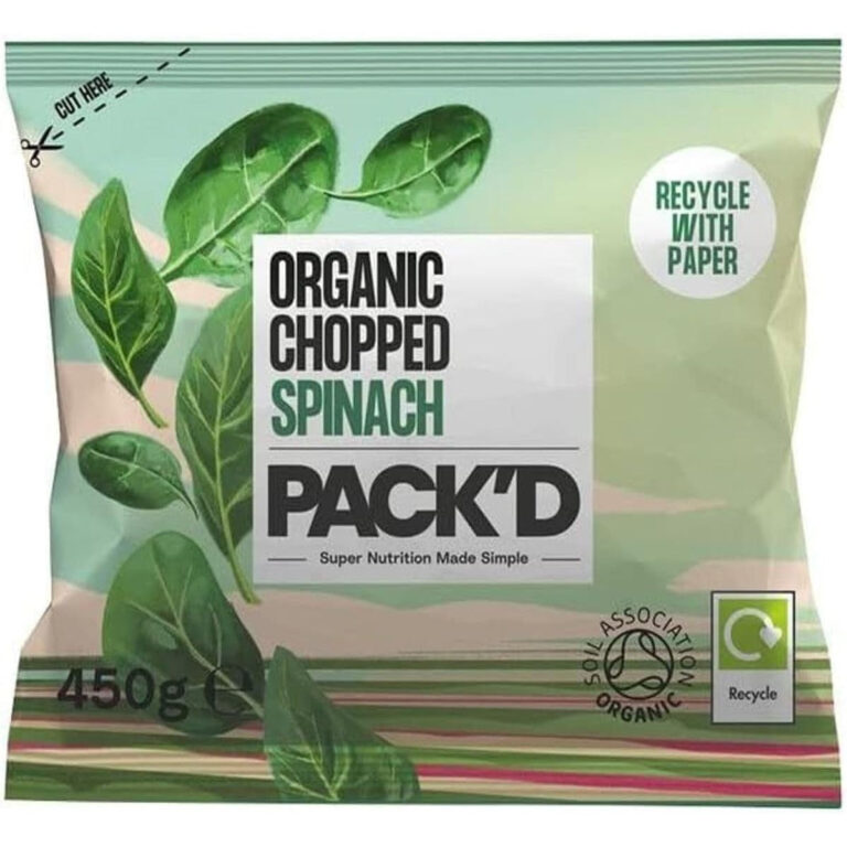 PACK'D Organic Chopped Spinach 450G