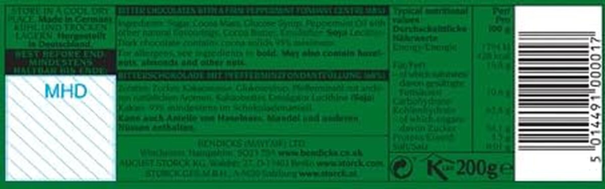 Bendicks Chocolate Bittermints, Vegan, 200 G (Pack of 1)