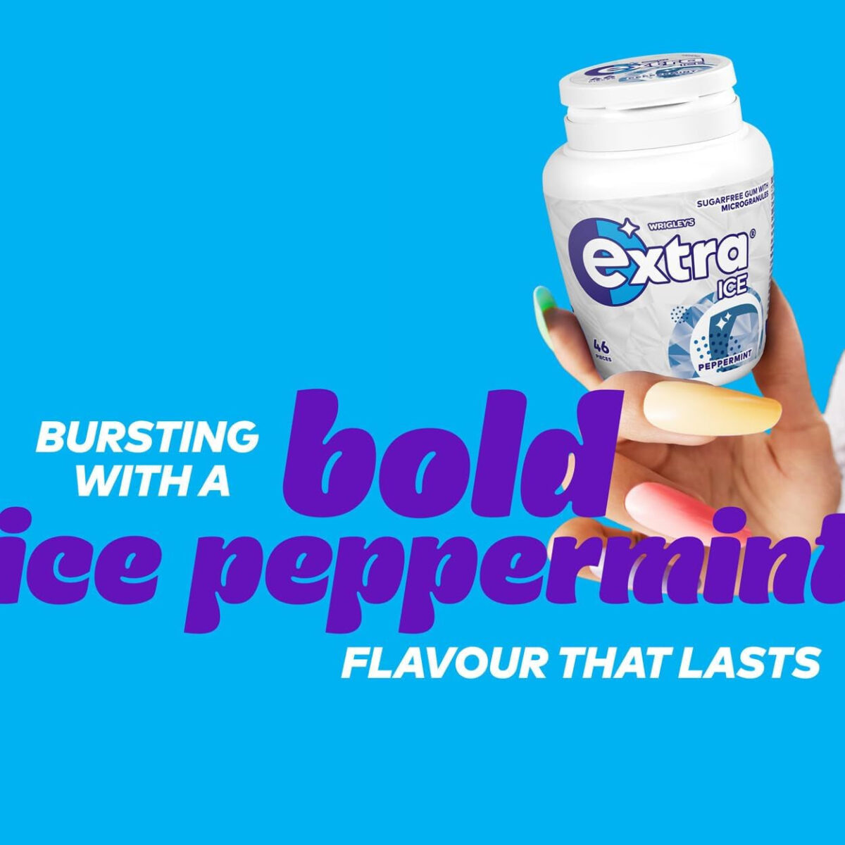 Extra Chewing Gum, Sugar Free, Ice Peppermint Flavour, Chewing Gum 46 Pieces, 64G
