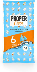 PROPER Propercorn Lightly Sea Salted Popcorn, 6 X 10G Lightly-Salted 60 Gram (Pack of 6)
