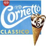 Cornetto Classico Ice Cream Cone with a Legendary Chocolate Tip Chocolate and Vanilla Flavour Treat 6 X 90 Ml