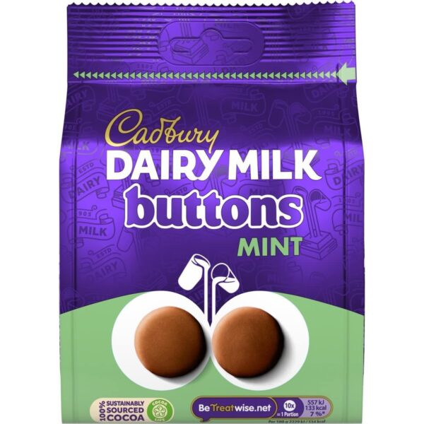Cadbury Dairy Milk Giant Mint Chocolate Buttons, 110 G