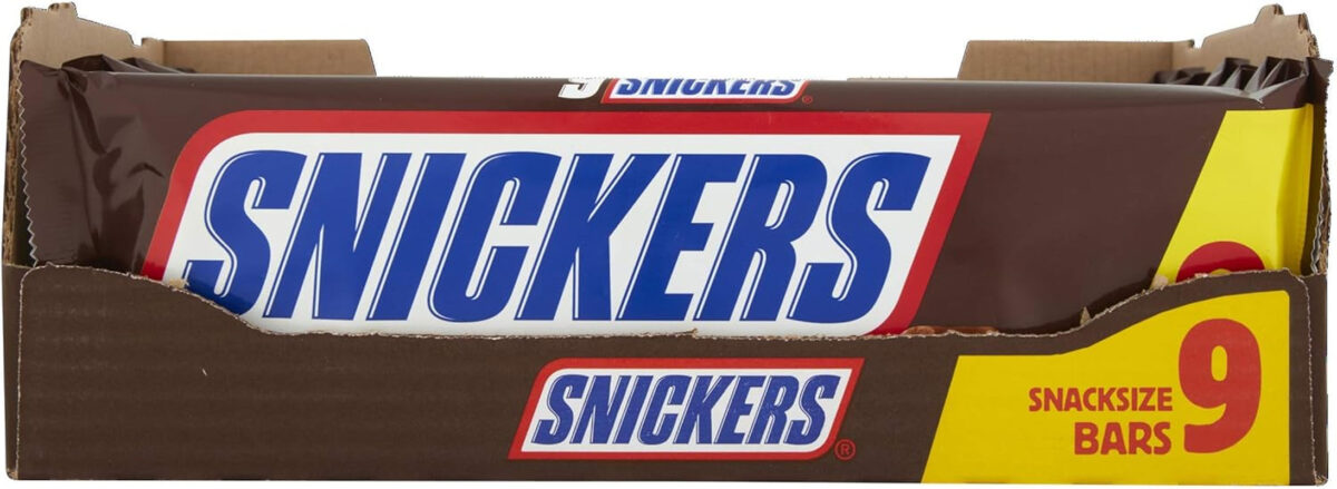 Snickers 9 Bars Pack 9X35.5, 319.5G, Jam-Packed with Milk Chocolate with Soft Nougat and Caramel Centre with Fresh Roasted Peanuts