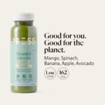 PRESS Healthfoods Wonder Greens Super Smoothie, Raw Cold Pressed Smoothie Containing Mango, Avocado, Banana, Spinach - 250Ml