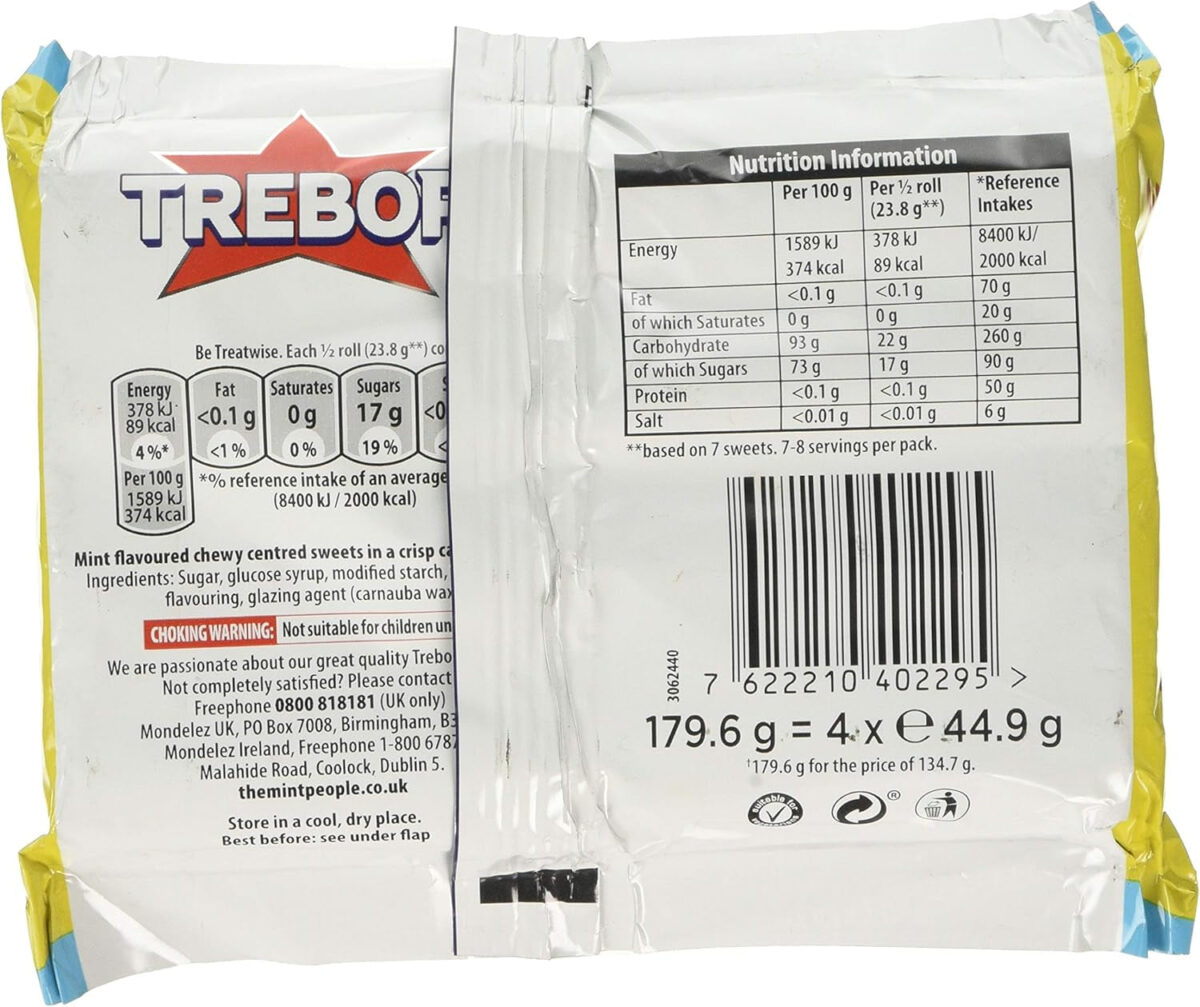 Trebor Softmint Spearmint 4 Roll Multipack, 179 G