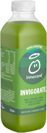 Innocent Invigorate Kiwi, Cucumber, Apple & Matcha Super Smoothie with Vitamins 750Ml
