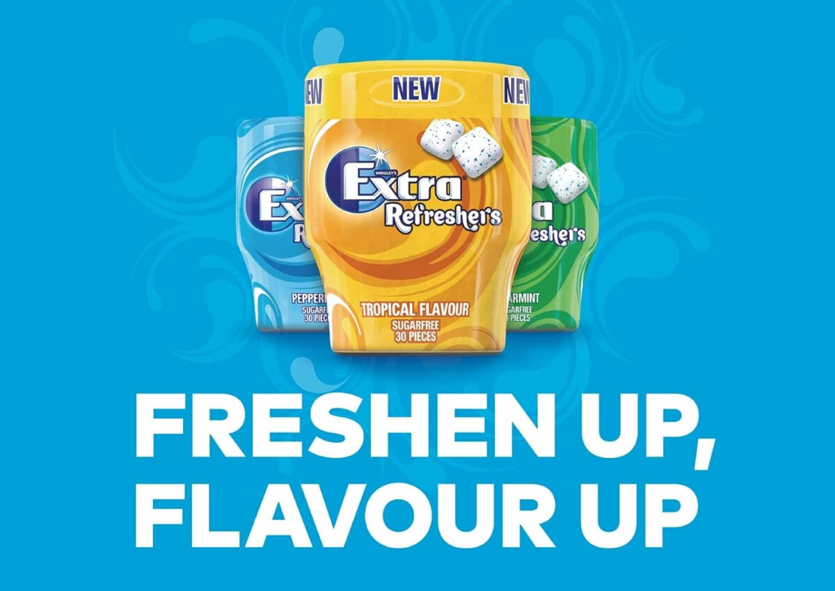 Wrigley'S Extra Refreshers Sugarfree Chewing Gum, Peppermint Flavour Bottle, 1 X 30 Pack