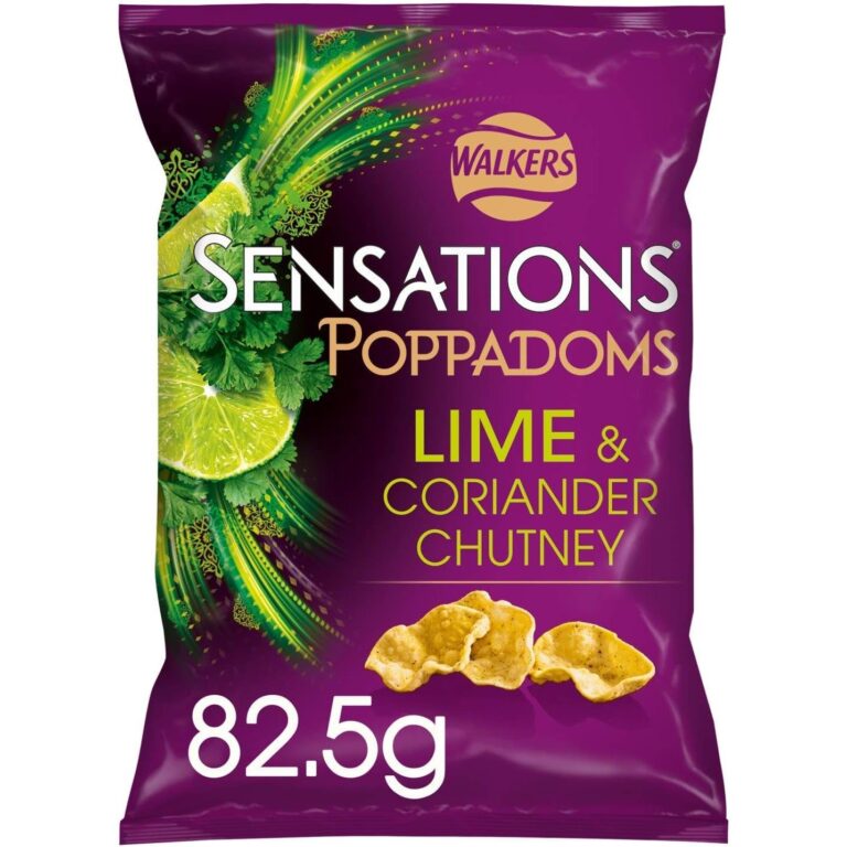 Walkers Sensations Lime and Coriander Poppadoms, 82.5G
