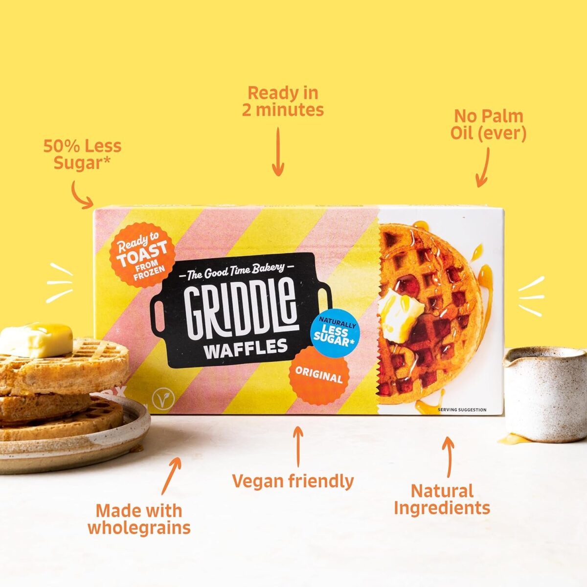 Griddle Original Wholegrain Waffles, 6 X 32G (Frozen)