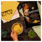 Sensations Roast Chicken and Thyme Thick Cut Premium Potato Crisps, Sharing Bag,150 G (Pack of 1)