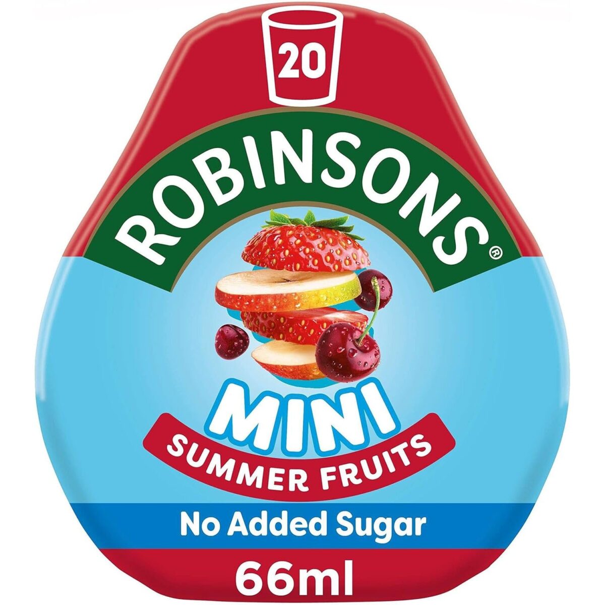 Robinsons Mini - No Added Sugar - Low Calorie - Summer Fruits - Makes 20 Drinks per Pack