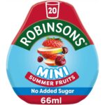 Robinsons Mini - No Added Sugar - Low Calorie - Summer Fruits - Makes 20 Drinks per Pack