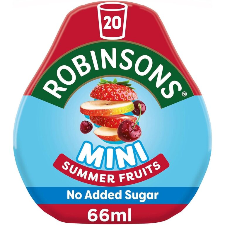 Robinsons Mini - No Added Sugar - Low Calorie - Summer Fruits - Makes 20 Drinks per Pack