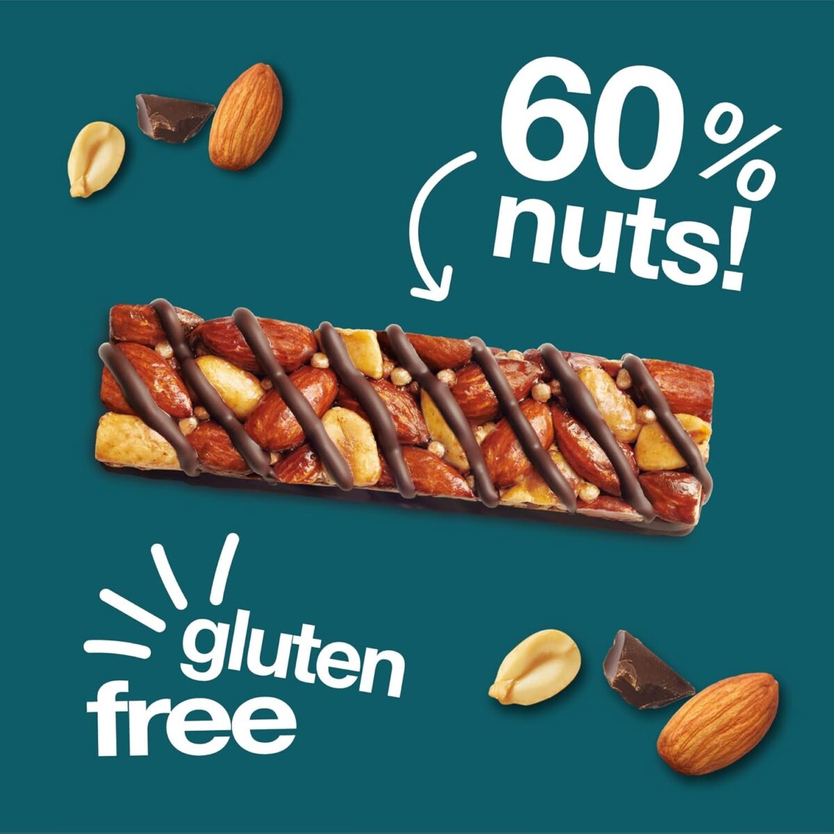 KIND Bars, Gluten Free Snack Bars, Dark Chocolate Nuts & Sea Salt, High Fibre, Healthy Snack, No Artificial Colours, Flavours or Preservatives, Multipack 12 X 40G