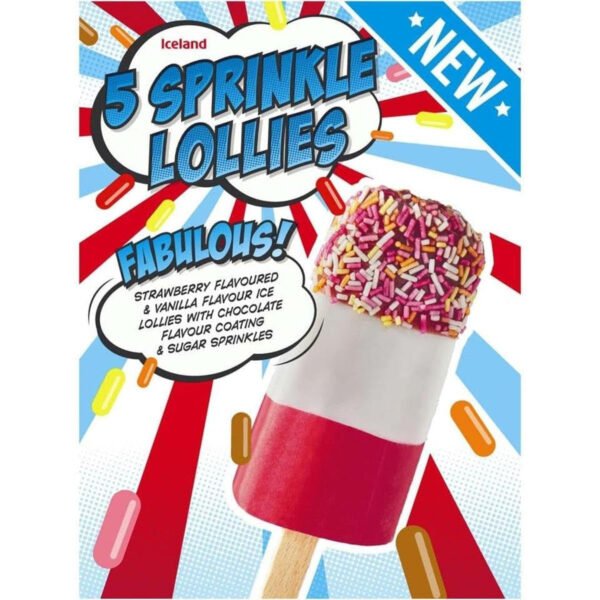 Iceland 5 Sprinkle Lollies 272G (Frozen)