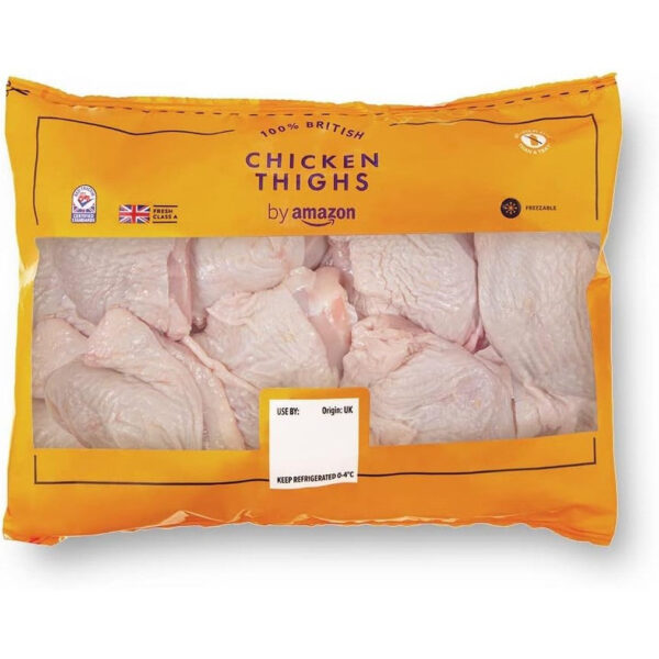 By Amazon British Fresh Chicken Thighs Skin-On and Bone-In, 1Kg