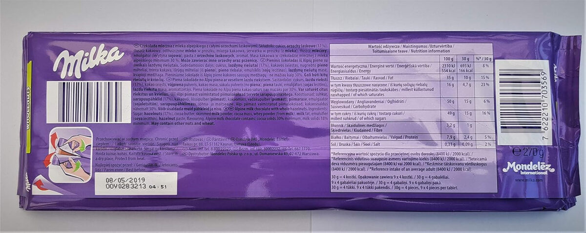 Milka Max Hazelnut Chocolate Bar, 270G