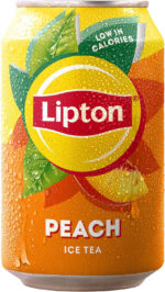 Lipton​ Peach Ice Tea Can 300 Ml​ (Pack of 6), Low Calorie​ Soft Drink​, 100% Black Tea Extract​