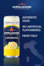 San Pellegrino Italian Sparkling Drinks Tastefully Light Sparkling Lemon Canned Soft Drink 12 X 330Ml | 73K Cals per Can