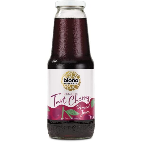 Biona Organic Tart Cherry Juice 1L - Not from Concentrate - Pressed Fruit Juice - Freshly Harvested by Organic Farmers - Source of Vitamins and Antioxidants