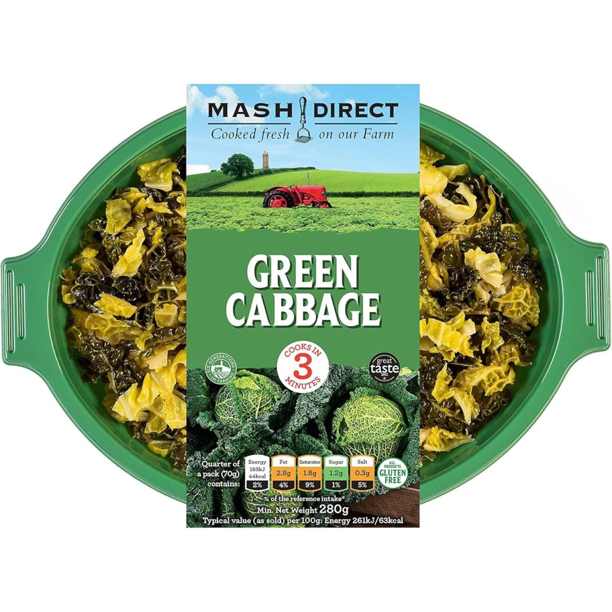 Mash Direct Green Cabbage, 280G