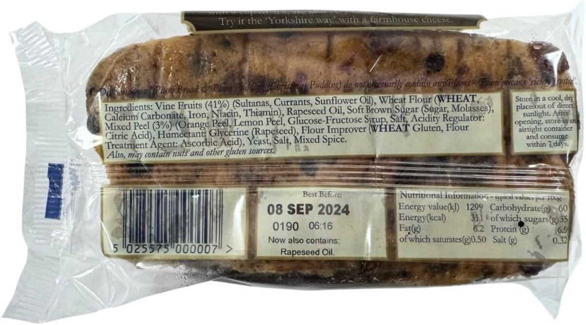 Elizabeth Botham'S Plum Bread, 280G