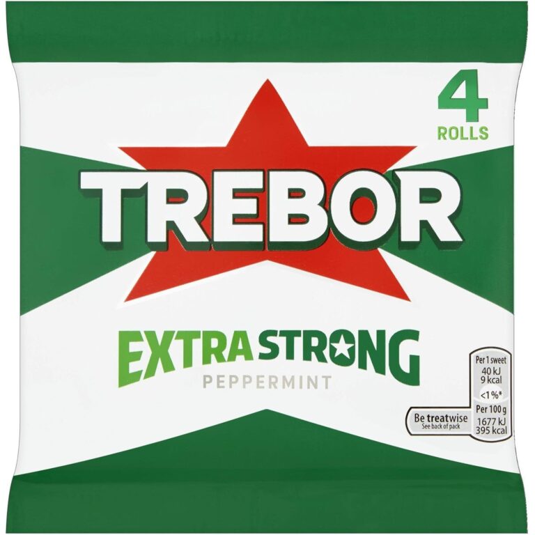 Trebor Extra Strong Peppermint Mints 4 Rolls, 165.2 G