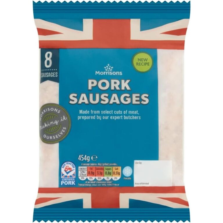 Morrisons Butchers Style 8 Thick Pork Sausages 454G