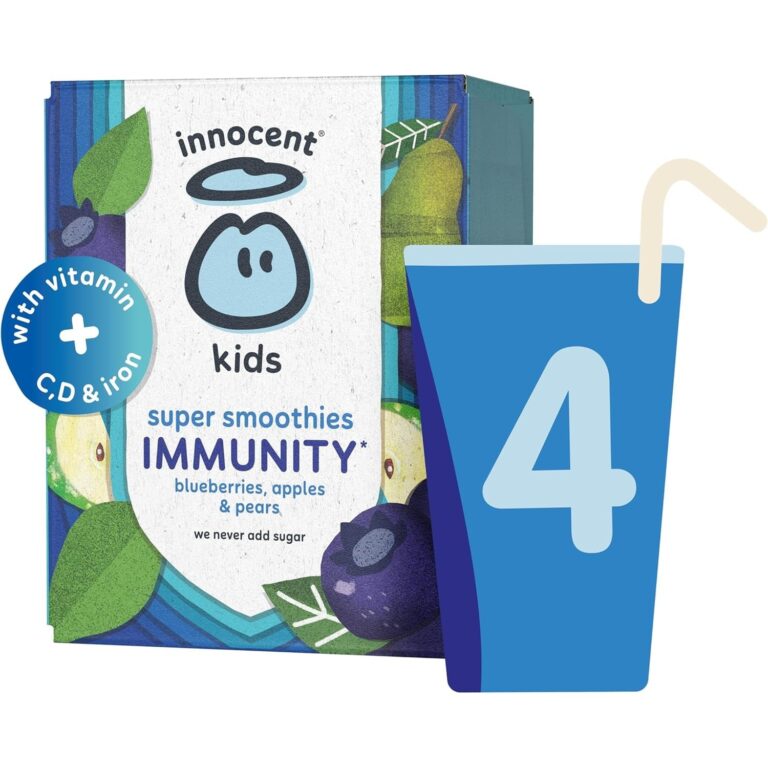 Innocent Kids Super Smoothie Blueberry Whizz, Blueberry Apple & Pear 4 X 150Ml