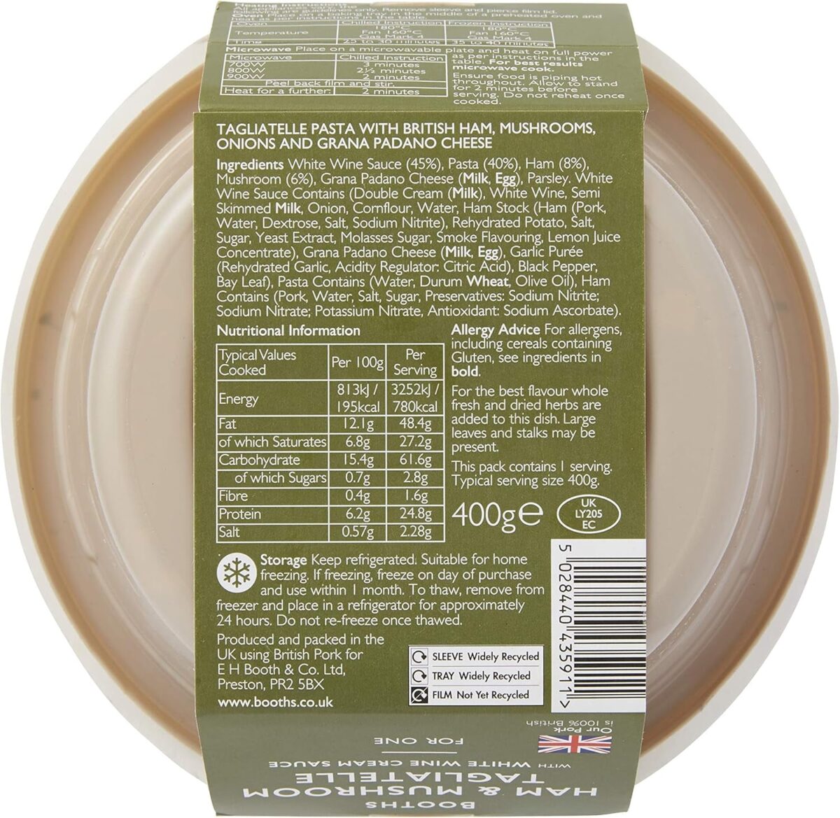 Booths Ham & Mushroom Tagliatelle, 400G