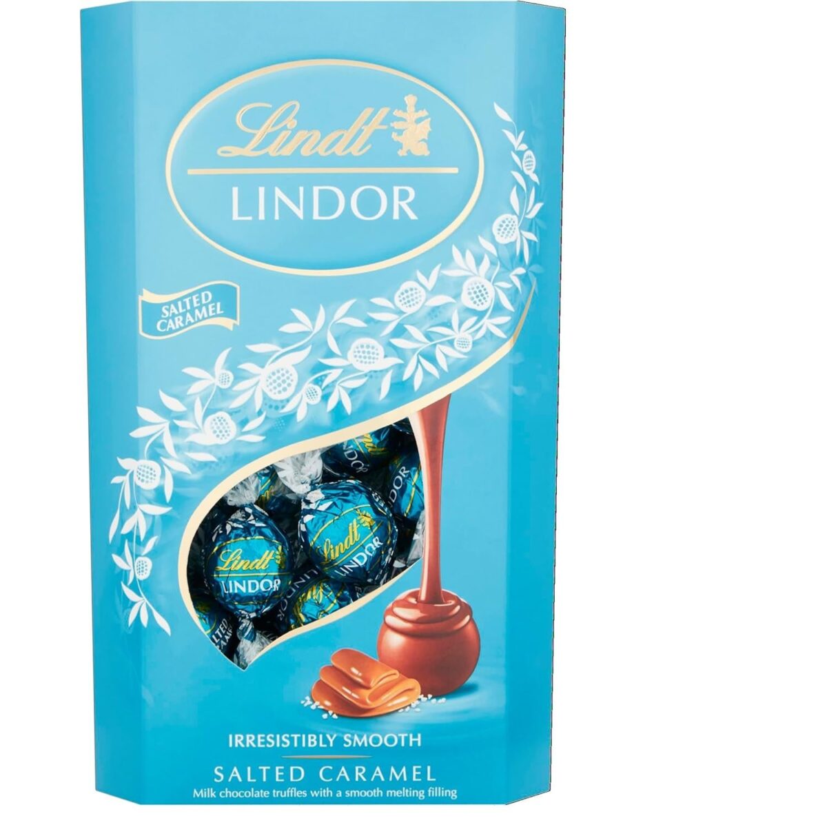 Lindt LINDOR Salted Caramel Chocolate Truffles Box - Approx. 48 Balls, 600G - Perfect for Sharing and Gifting - Chocolate Balls with a Smooth Melting Filling