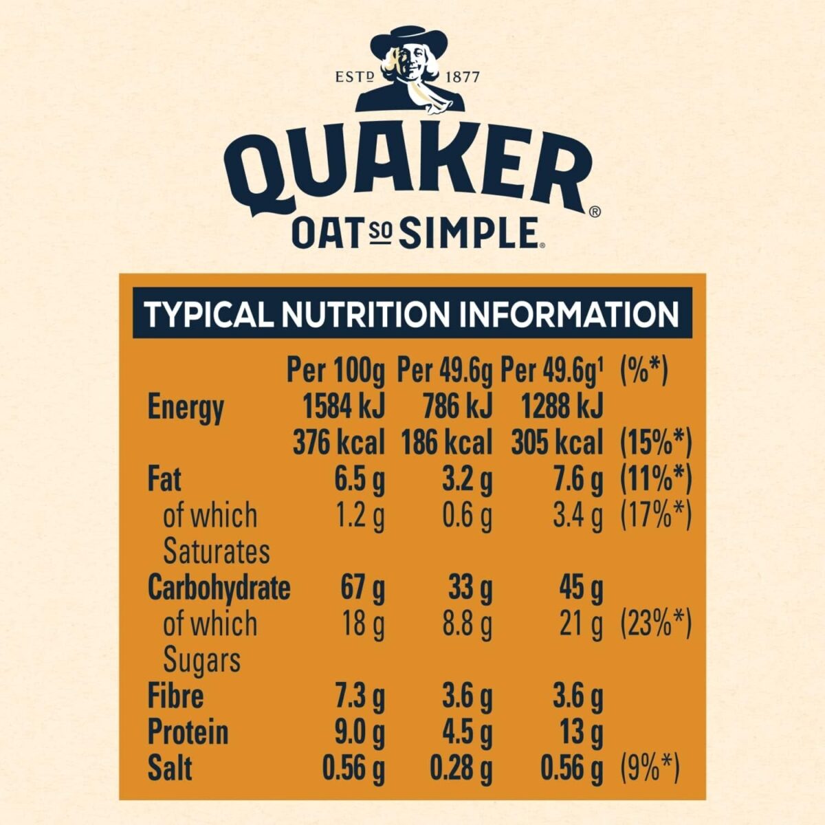 Quaker Oat so Simple Big Bowl Golden Syrup, 6 X 49.6 G