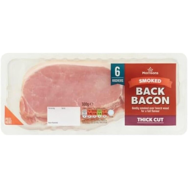 Morrisons 6 Smoked Back Bacon Extra Thick Cut Rashers, 300 G