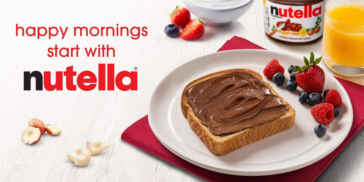 Nutella Hazelnut Chocolate Spread Jar for Pancakes, Unique Recipe for a Smooth Texture and an Unmistakable Taste, Pack of 1 X 350G