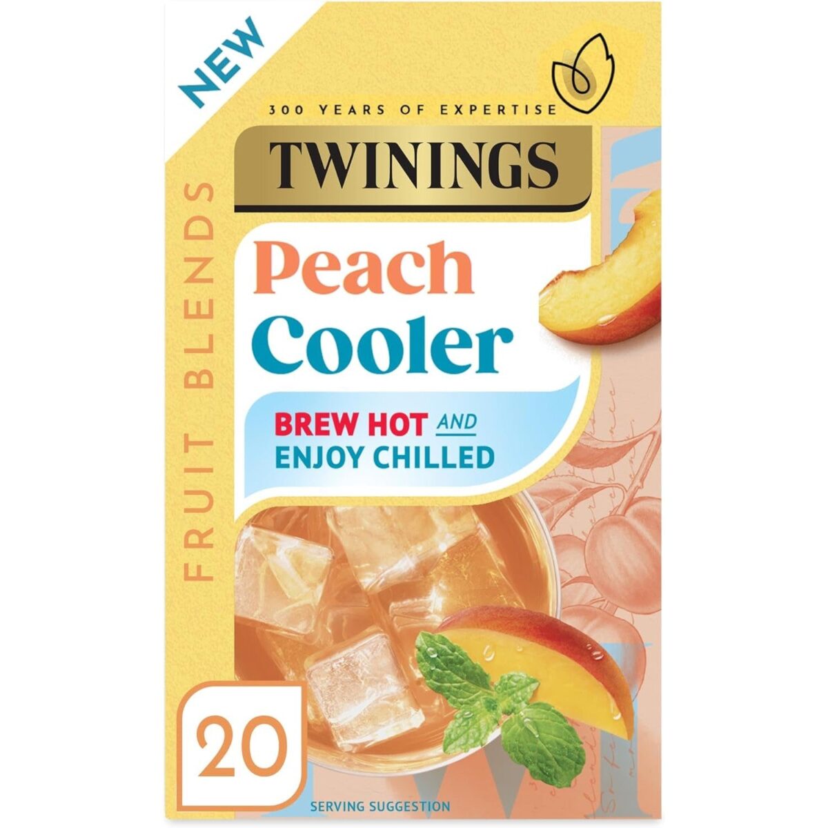 Twinings Peach Cooler. Peach Flavoured Fruit Infusion Tea Bags. 20 Tea Bags.