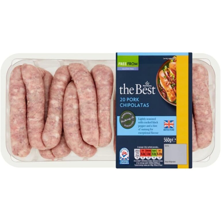 Morrisons the Best 20 Gluten Free Pork Chipolatas 560G