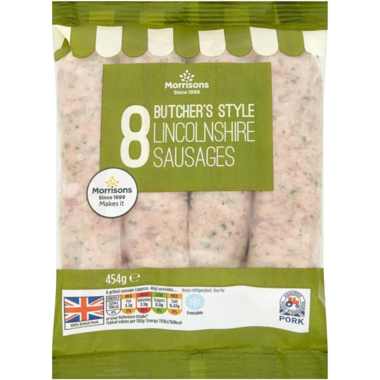 Morrisons Butcher'S Style 8 Lincolnshire Sausages 454G